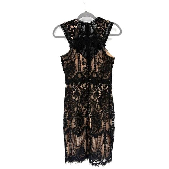 Lulus “Sweetness” Black and Nude Eyelash Lace Midi Dress – Small - Picture 4 of 7